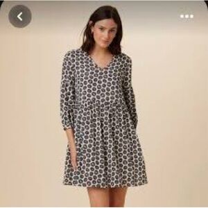 NWT Amour Vert Shailene Calico Mini Dress in Navy